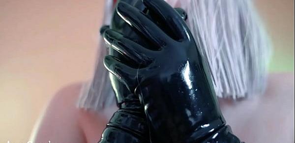  Arya Grander Hot Latex Rubber Fetish Video 4k Gloves Fetisch